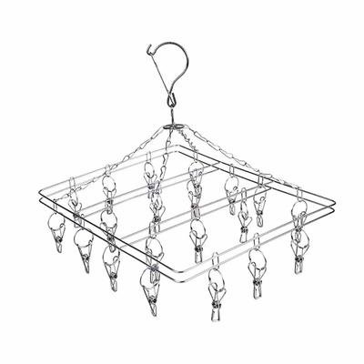Clothes Hanger 20 Clips Stainless Steel Fasteners Clothes Drying Rack Hanger
