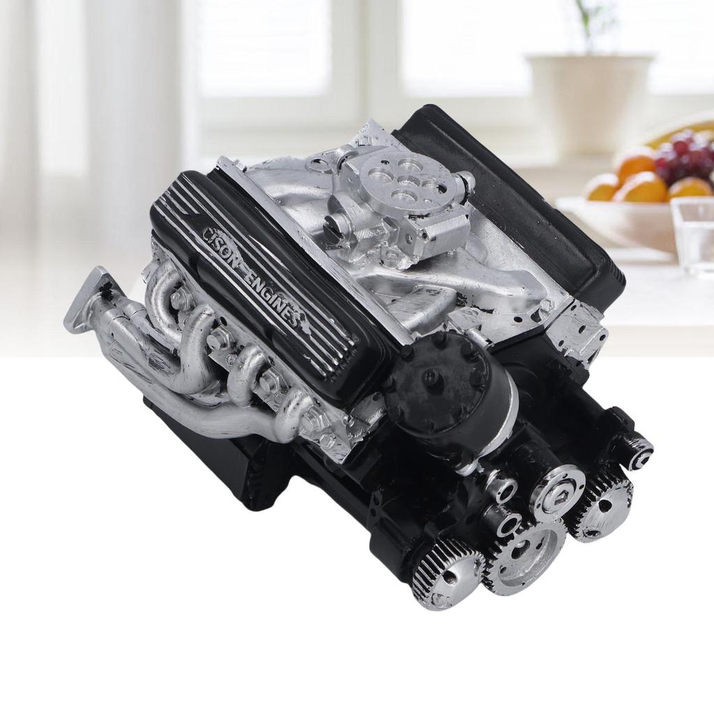 V8 Engine Building Resin V8 Car Engine Model Desktop Display Ornament Home Decoration for Teens Adults