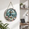 Decorative Hanging Sign Lightweight Wooden Wall Art Sign with Marine Elements Rudder Lifebuoy