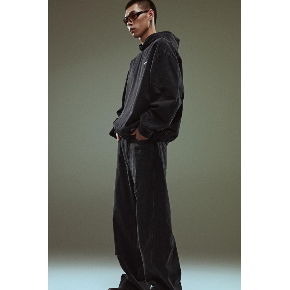 H M Wide Jeans Black