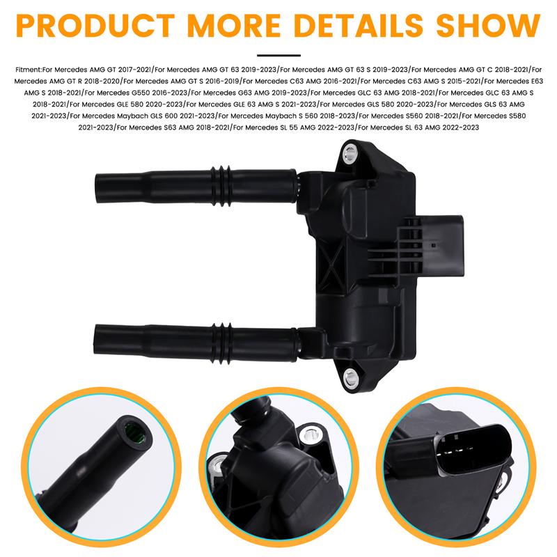 Front Engine Ignition Coil For Mercedes Benz AMG S63 S560 E63 C63 GT 63 G550 GLC63 A1779060300 A1779060500 A1779060206