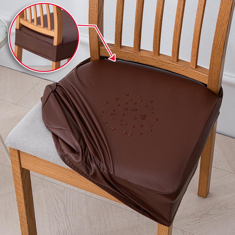 Wasserdichte PU Stretch Sitzbezüge für Esszimmerstühle Waschbare Esszimmerstuhlbezüge, Stuhlhussen Schutz für Büro Bankett 1 Stück