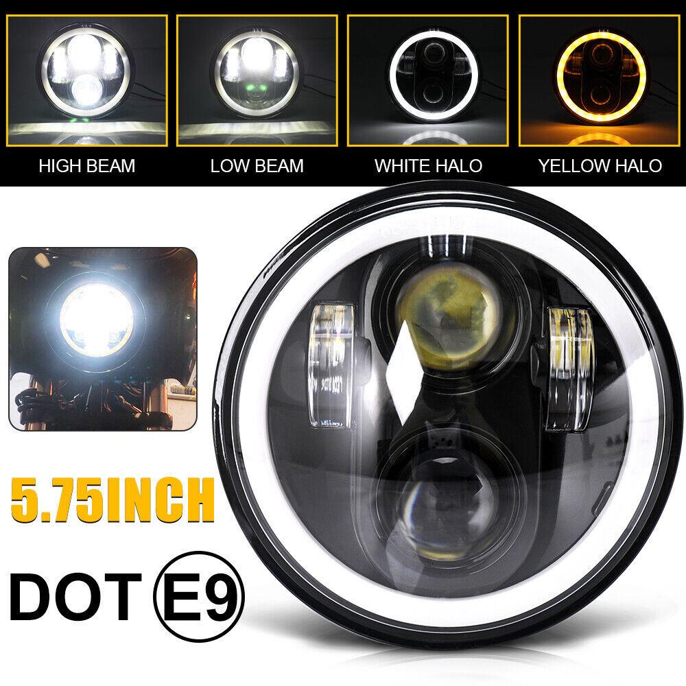 5.75 Inch Headlight 5 3/4" DRL Motorcycle Headlamp for Harley Dyna Iron 883 Street Bob FXDB VRSVD VRSCDX XG Round Moto Lamp