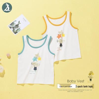 Children's Soft Cotton Sleeveless Vest Set: Summer Cartoon Design for Boys & Girls
