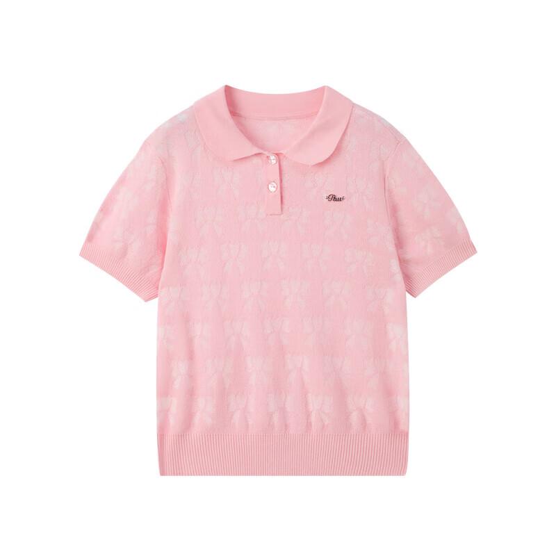 PawinPaw Girls' Cartoon Bear Knit Polo Top