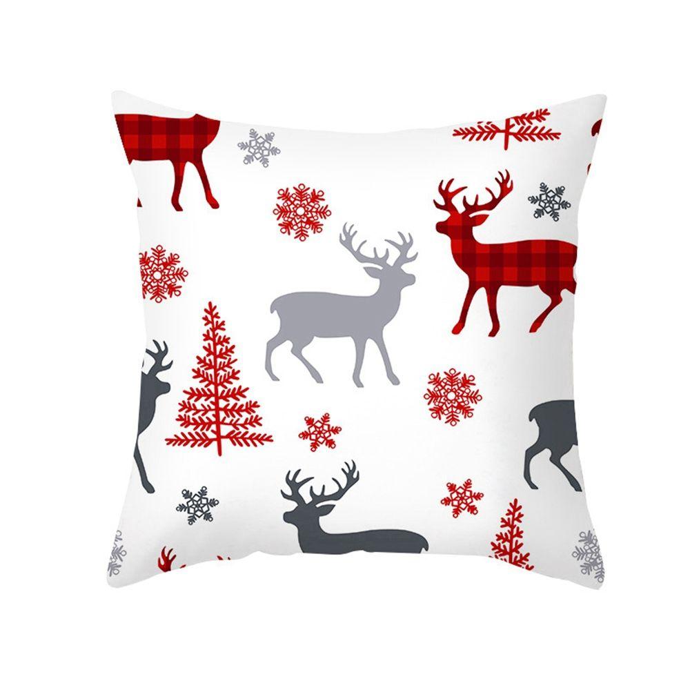 Tree For Home Decor Elk Merry Christmas Cushion Cover New Year Gifts Ornament Pillowcase