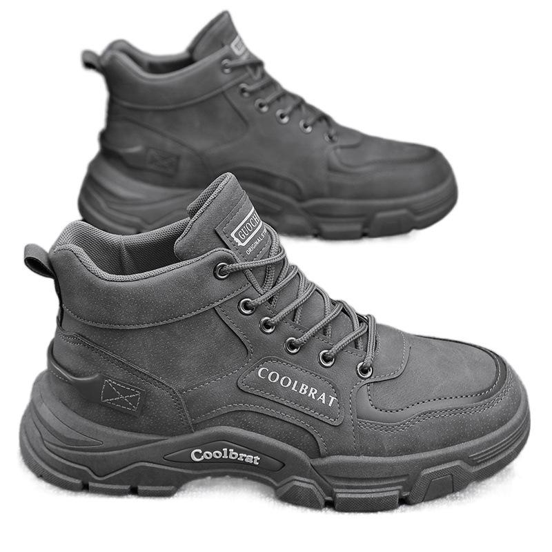 High-top autumn new wind outdoor mountaineering winter velvet cotton shoes labor insurance Martin boots