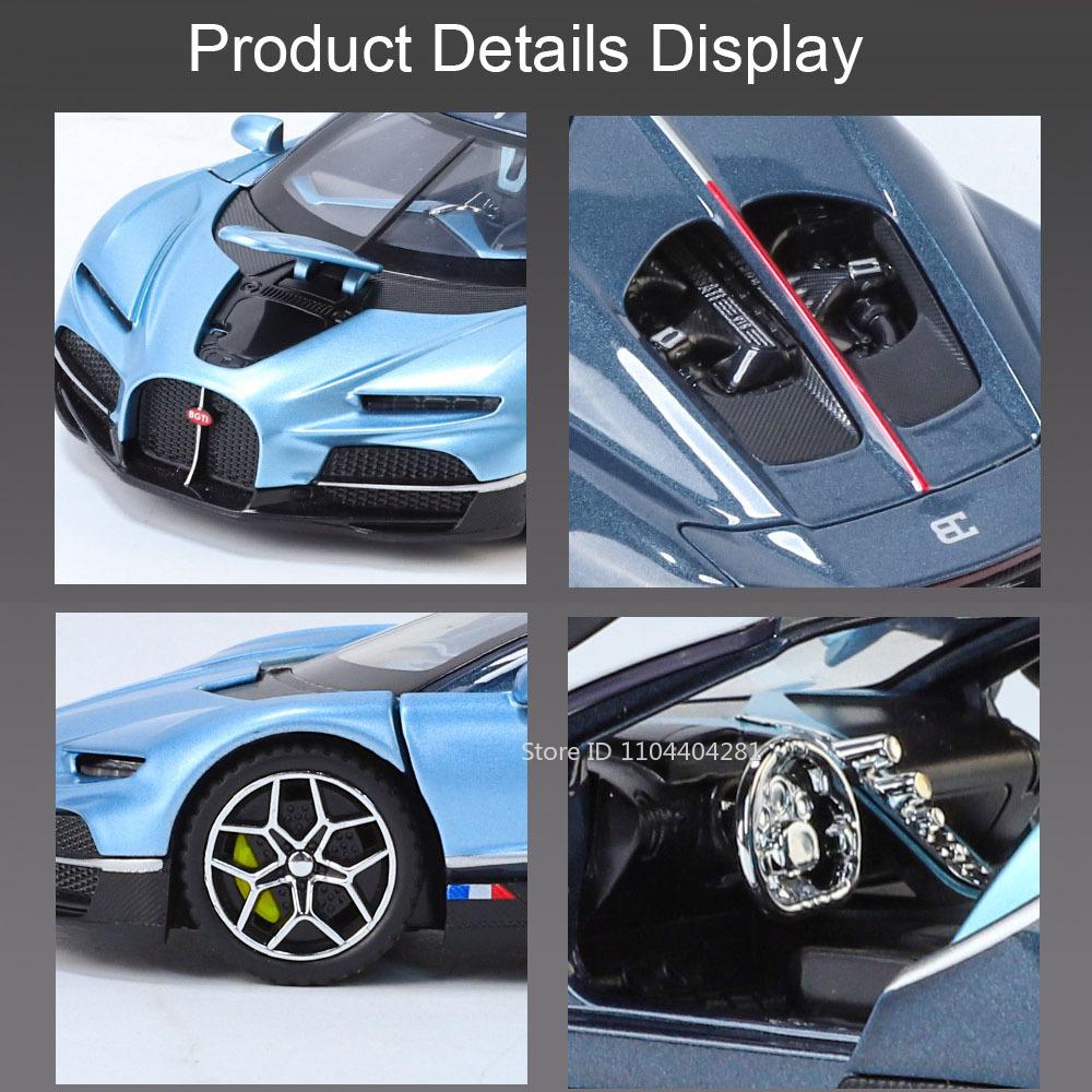 1:32 Tourbillon Bolide Alloy Diecast Sports Car Model Toys Sound Light Pull Back Doors Opened Miniature Vehices Adult Boys Gifts
