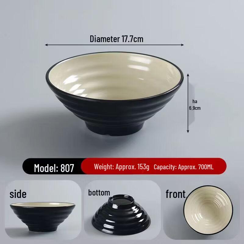 Bozhen Chefcraft A5 Melamine Threaded Noodle & Soup Bowl