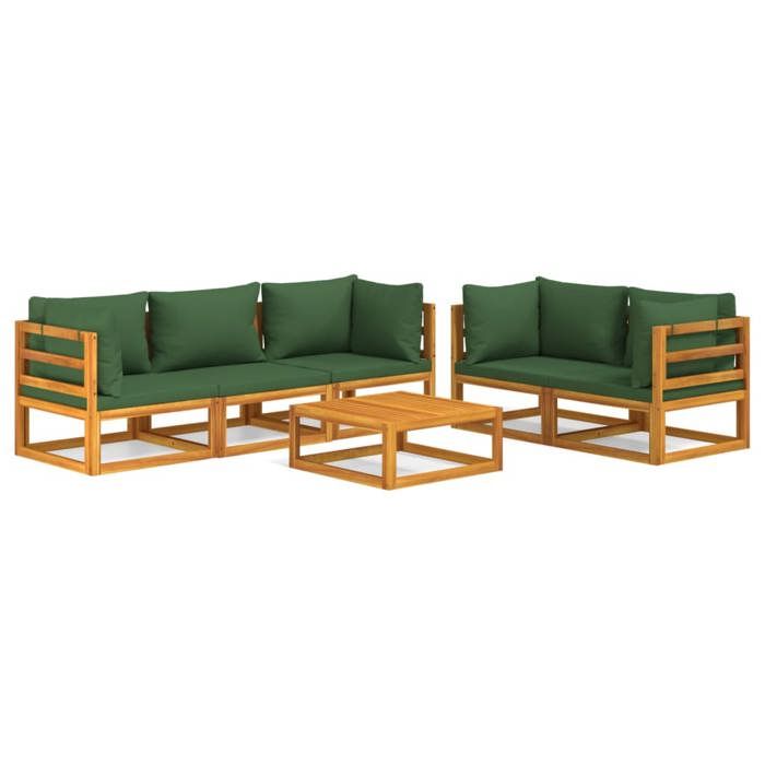 VidaXL Garden Lounge Set with Cushions 6 Pcs, Sofas with Backrest, Furniture Set with Coffee Table Patio Terrace, 3155317