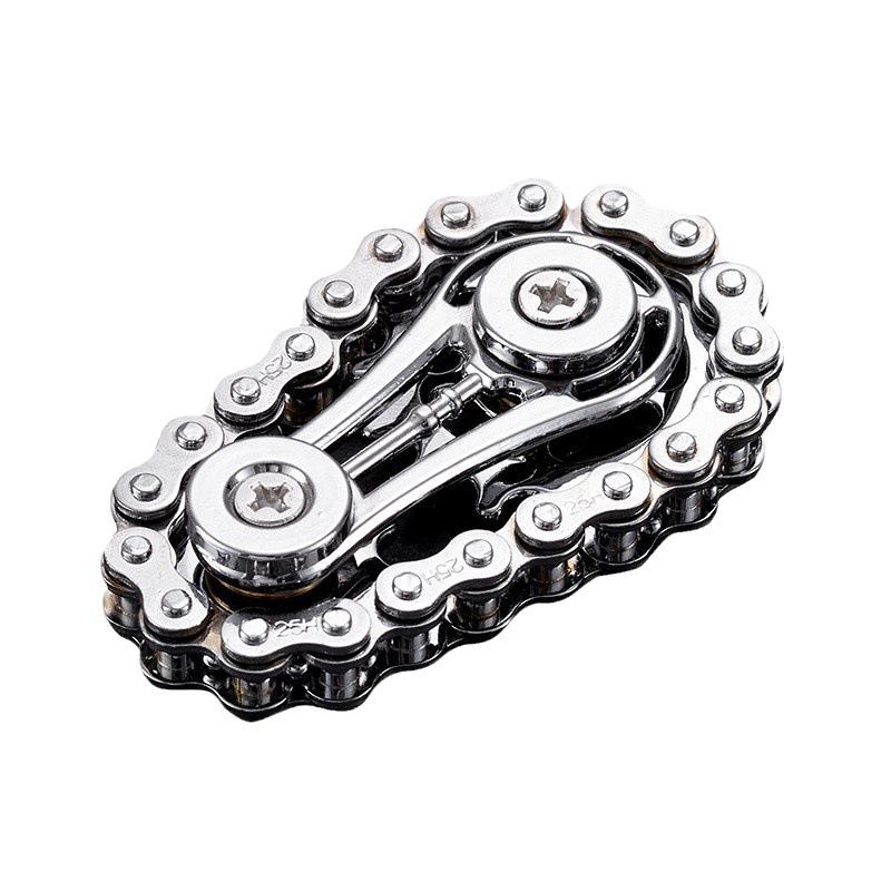 Schwarzes Tech Gear Kette Fidget Kreisel zur Stressreduzierung für Erwachsene