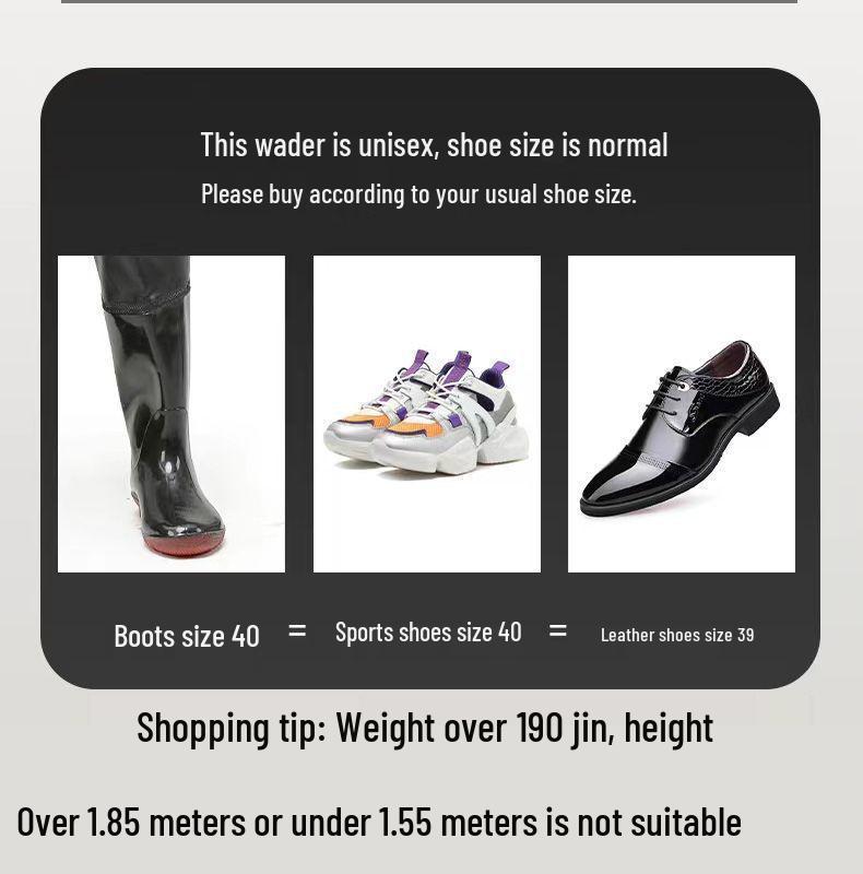 Men's One-Piece Full-Body Fishing Waders with Boots - Waterproof Rain Pants and Jacket Set