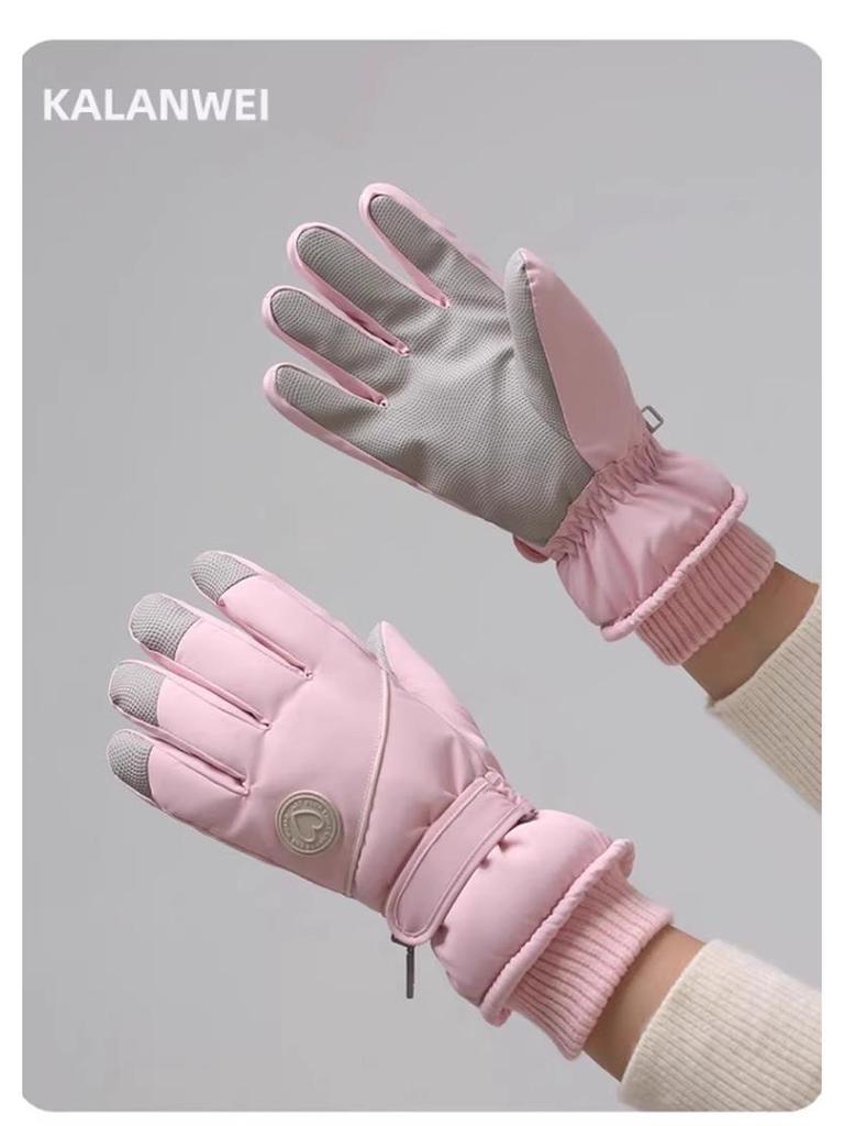 Women's Ski Gloves 2025: Velvet-Lined, Warm, Touchscreen Electric Bike Gloves for Autumn/Winter.