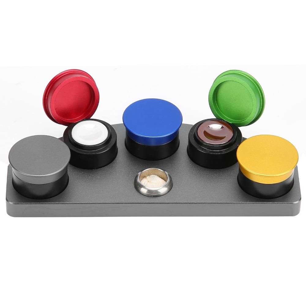 Durable 5 Colors Oil Dish 5-hole Anti-volatile Oil Cup Metal Ceramic Watch Tool Watch Repair