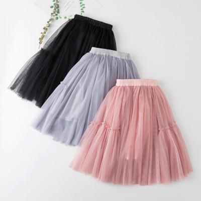 Jupe en gaze pour enfants, jupe Pengpeng Simple pour filles, printemps et automne