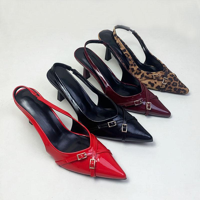 Fashion New In Women Heels Pumps Shoes Fashion Shallow Female Slip On Slingbacks High Heels Shoes For Ladies Footwear Big Size 43