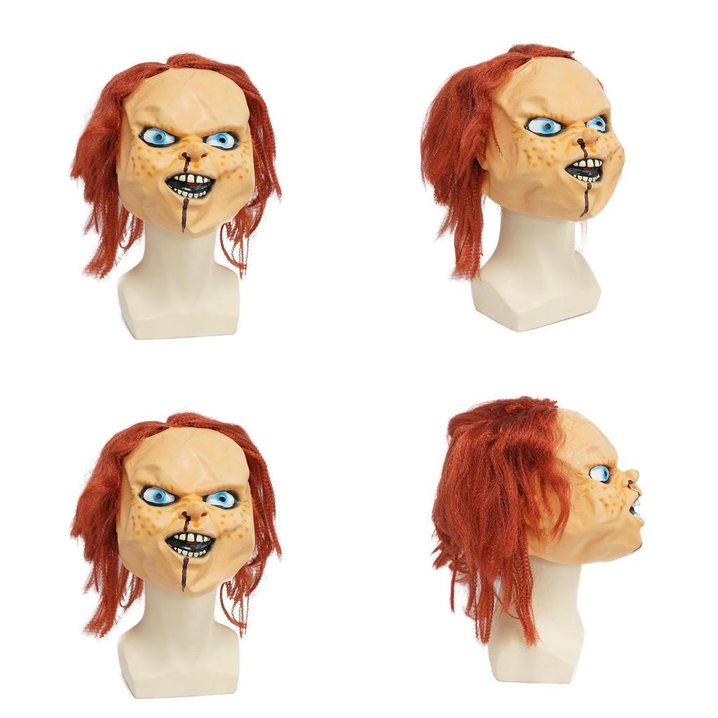 Childs Play Chucky Doll Halloween Latex Mask With Creepy Design For Party And Cosplay