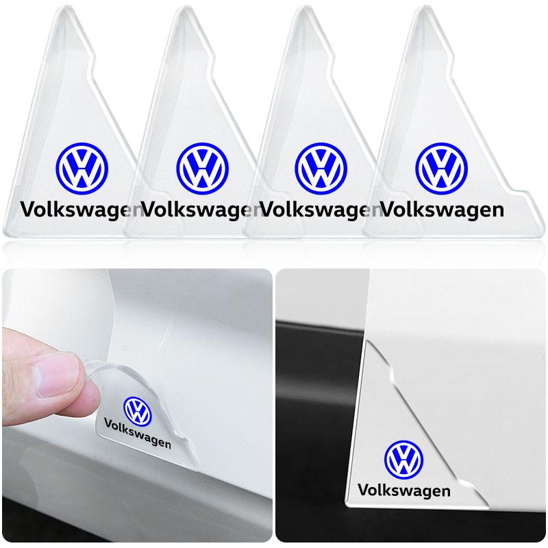 2pcs Silicone Car Door Corner Protector Anti-Collision Scratch Emblem For VW CC Polo Golf 4 5 6 7 MK4 MK5 MK6 MK7 Passat B6 B8 Tc7
