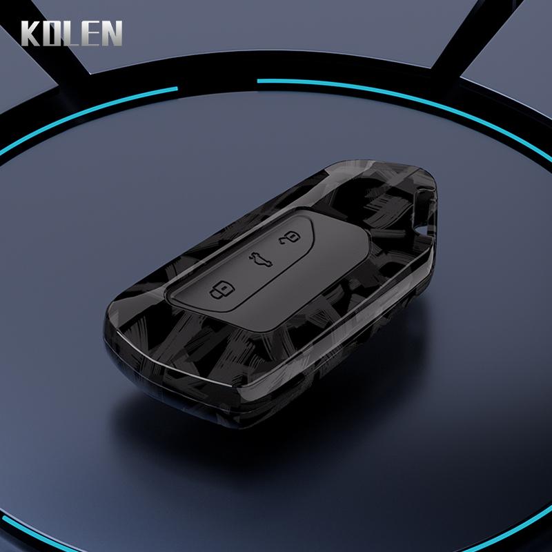 

Abs Carbon Fiber Car Key Case Cover Shell For Vw Volkswagen Golf 8 Skoda Octavia A8 Seat Leon Mk4 Holder Accessories