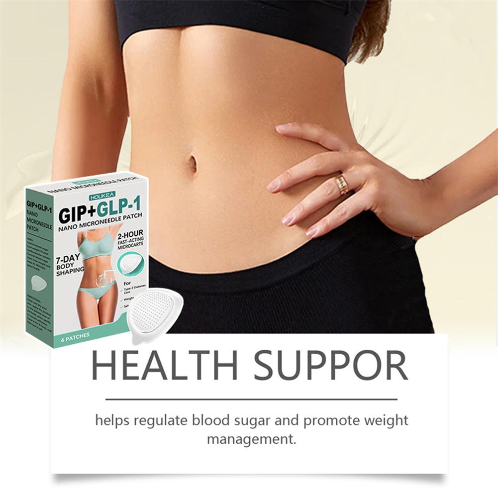 GIP GLP-1 Nanos Patch GLP 1 Patches for Women Unisex Gentle Body Slimming Stickers Firming Skin Body Gently Care Patch 4pcs/Box