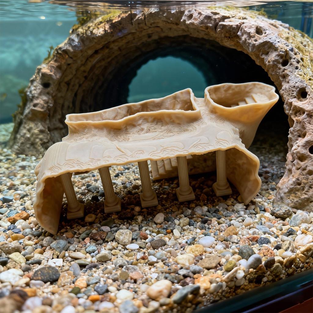 Aquarium Accessories, Plastic Fish Tanks Decoration Cottage Ornament for Fish Tanks Landscape Aquarium Hideouts Cave Decors