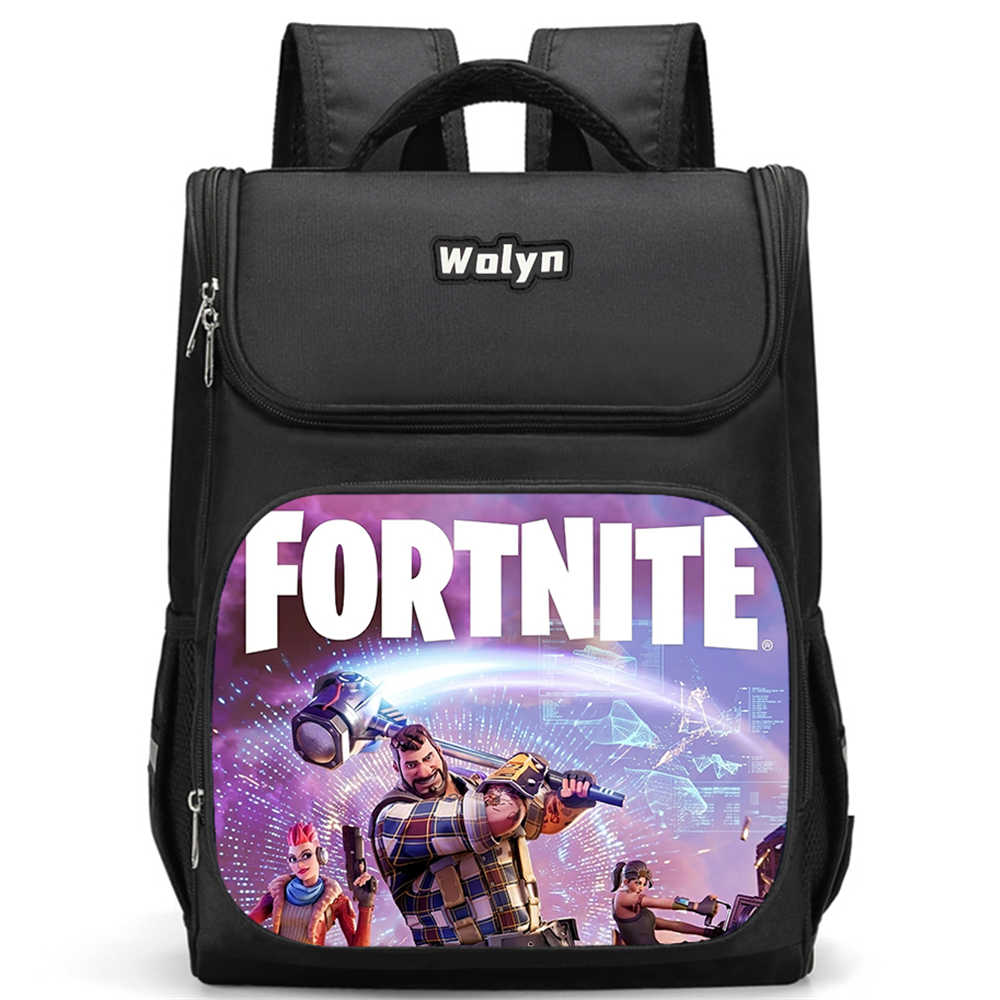 School Backpack with Multi Compartment ,Large Cartoon Fortnite School Bags for Boys & Girls,Durable Child Backpack for Aged 6-10