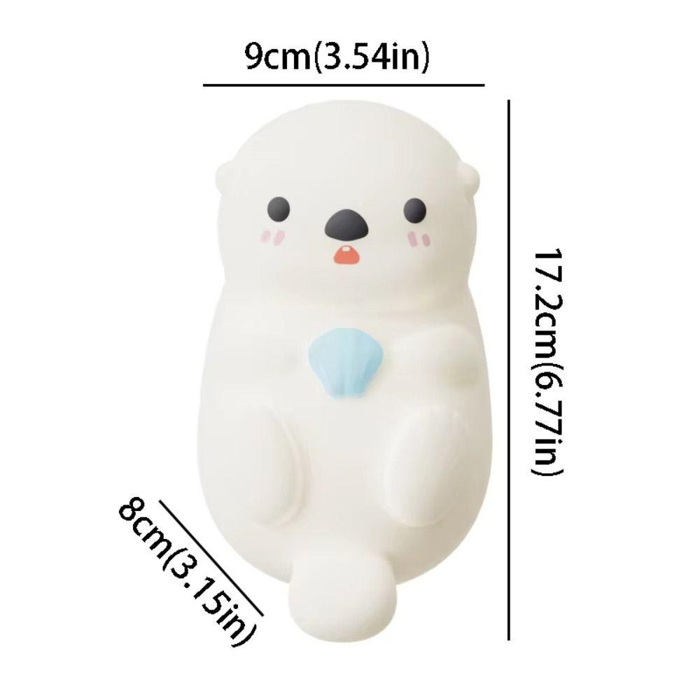USB Rechargeable Otter Night Light Touch Control Timer Adjustable Bedside Lamp Cute Silicone Rechargeable Timing
