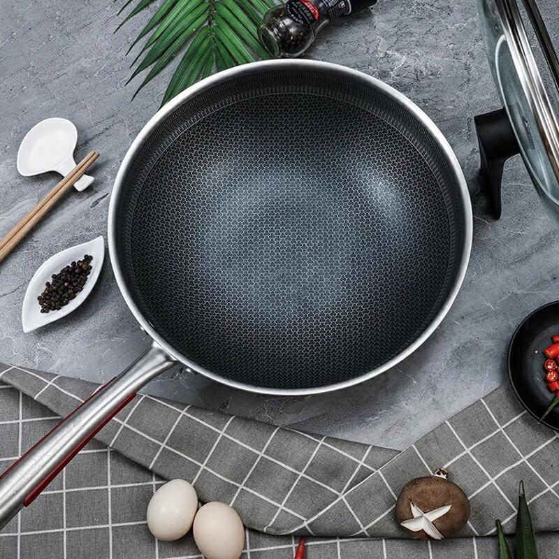Kangbache 316 Stainless Steel Honeycomb Wok