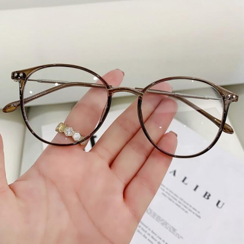 

Two Dot Basic Glasses Frame Gold Eyeglasses Brown Silver