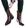 Men's Western Style Cowboy Boots - Pointed Toe, High-Top Leather Martin Boots