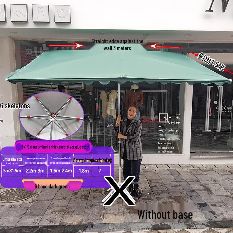 Commercial Outdoor Tilting Sunshade Umbrella: Large, Foldable, Thickened Awning for Sun Protection