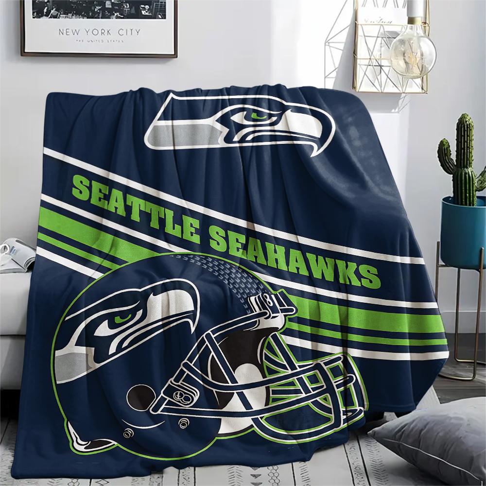 1 Stück Seahawks-Print Flanelldecke, Hohe Qualität, Bequem für alle Jahreszeiten, Heimdekoration, Wärme und Komfort, Perfekt für Geschenke