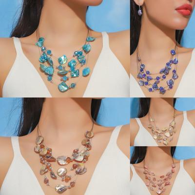 Bohemian Crystal Necklace - Irregular Stone Choker for Women
