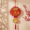 Traditional 2027 New Year Fu Ornament Fortune Bag God of Wealth Tassel Charm  Office Decoration
