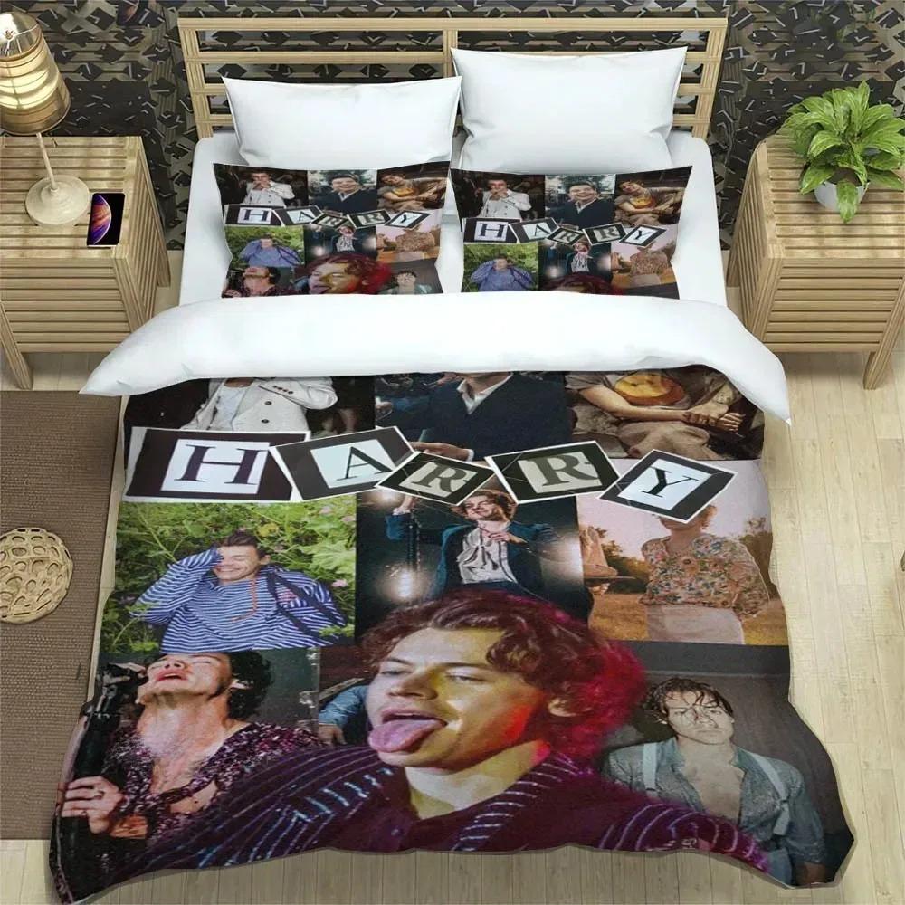 Set Biancheria da Letto Singer H-Harry-S-Styles Set Raffinato di Biancheria da Letto Copripiumino Set Piumone Set Biancheria da Letto Lusso Regalo di Compleanno