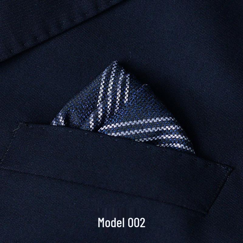 Men's British Pattern Pocket Square - Suit Wedding Banquet Accessory, Polyester Cotton Handkerchief.