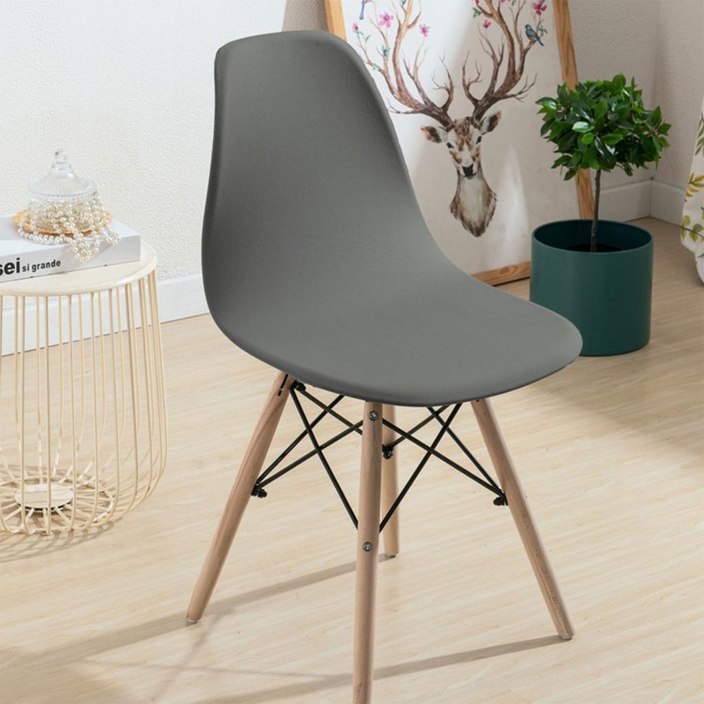 Stretchable Solid Color Chair Cover Shell Chairs Soft Milk Silk Easy Clean Dustproof Removable Washable Chair Cover