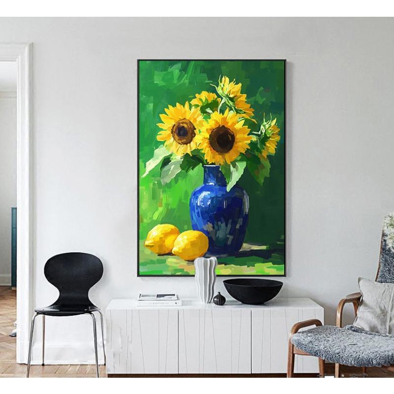 Exquisite Beautiful Oil Painting Flower Rose Winter Jasmine Sunflower Poster Canvas Prints Wall Painting Living Room Home Decor