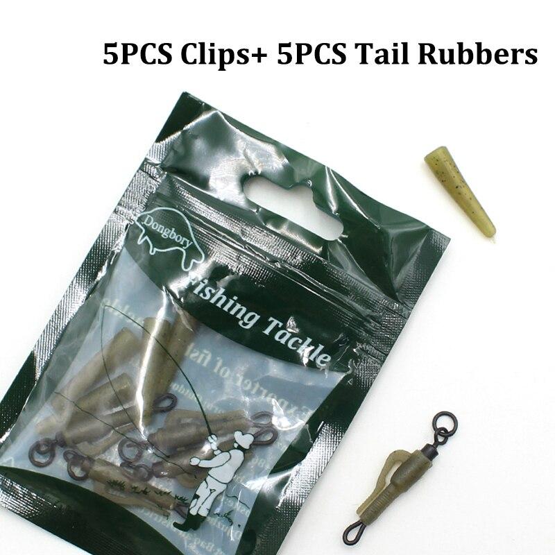 10 STK Karpefisketilbehør Blyklemme Hurtigskifte Svinghale Gummi Anti-flokehylser for karperigger Grove fiskeutstyr