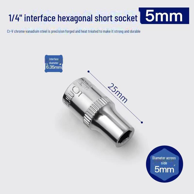Xiaofei 1/4-Zoll-Sechskant-Steckschlüsselsatz: 6,3 mm – 14 mm Ratschenschlüssel für Autoreparaturen