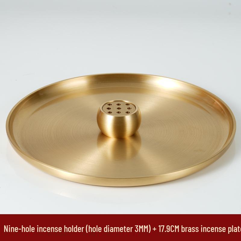 Nine-Hole Zen Brass Incense Holder - Ash-Free & Multi-Hole Mini Burner