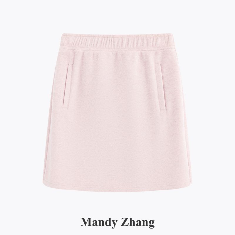 

Mandyzhang French Laziness Pink Hooded Sweater Set Female Autumn and Winter Stylish Sequin Casual Tops Strawberry Mochi-Skirt M
