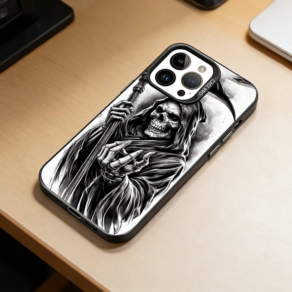 Reaper Skull Skeleton Gun-RSG Phone Case For iPhone 17,16,15,14,13,12,11 Plus,Pro Max,XS,Colorful Silver Phone case Funda Cover iPhone16se4