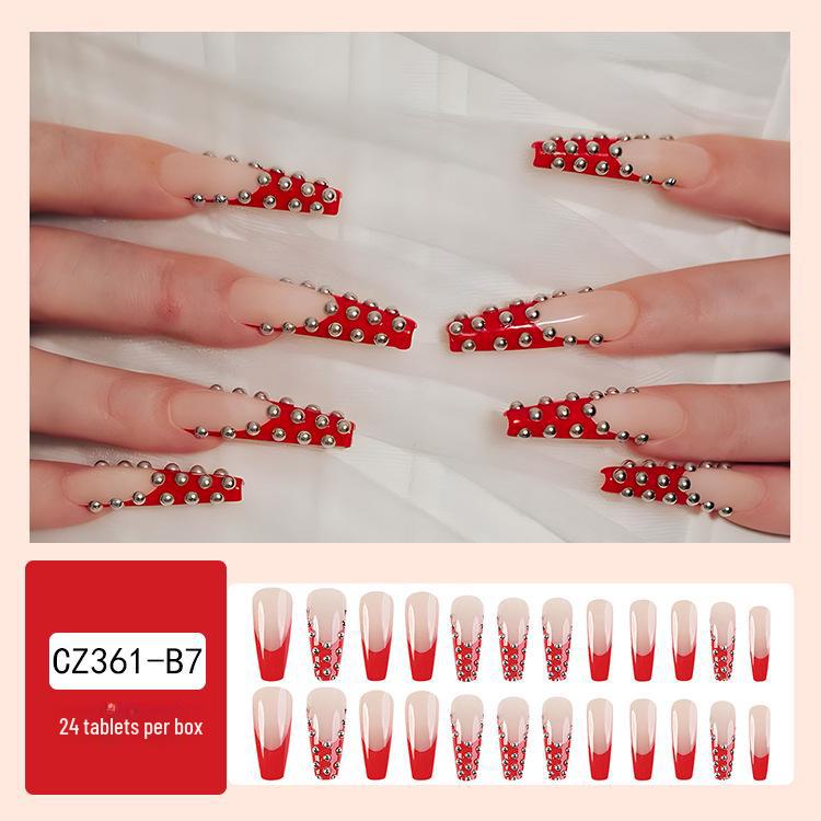 Long T-Point Diamond Jelly Glue False Nails - Press-On Nail Art Tips