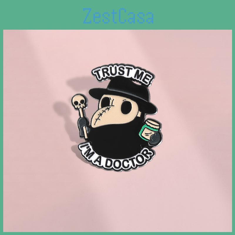 Unique Cartoon Doctor Mask Brooch Creative Animal Crow Design Ideal For Cosplay Accessories