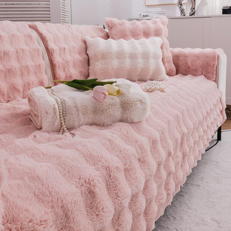 

Тю-тю Бархат Подушка для дивана Интернет-знаменитости Зимняя Утолщенная Плюшевая Подушка для сиденья Нескользящий Кожаный Чехол для дивана Новое Полотенце-чехол 110*240cm