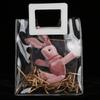 2pcs Bags Transparent Gift Bag Sturdy Bottom Handbag for Birthday Christmas Gift Packaging (S)