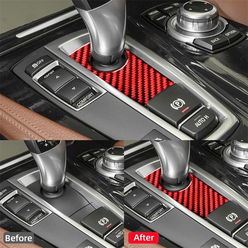 For BMW 5 Series F10 F18 2011-2017 Accessories Carbon Fiber Interior Car Transmission Base Panel Trim Cover Frame Decor Stickers