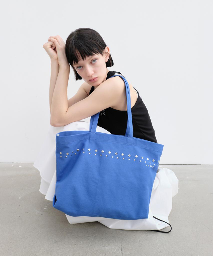 Yunse Studded Canvas Bag (Blue)