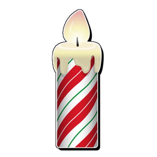 Christmas Yard Sign Outdoor Red White Striped Candle Sign with Stake for Garden Balcony Pathway Walkway Decor